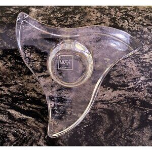 Mikasa Lead Crystal Waves Triangular Votive Tealight Holder